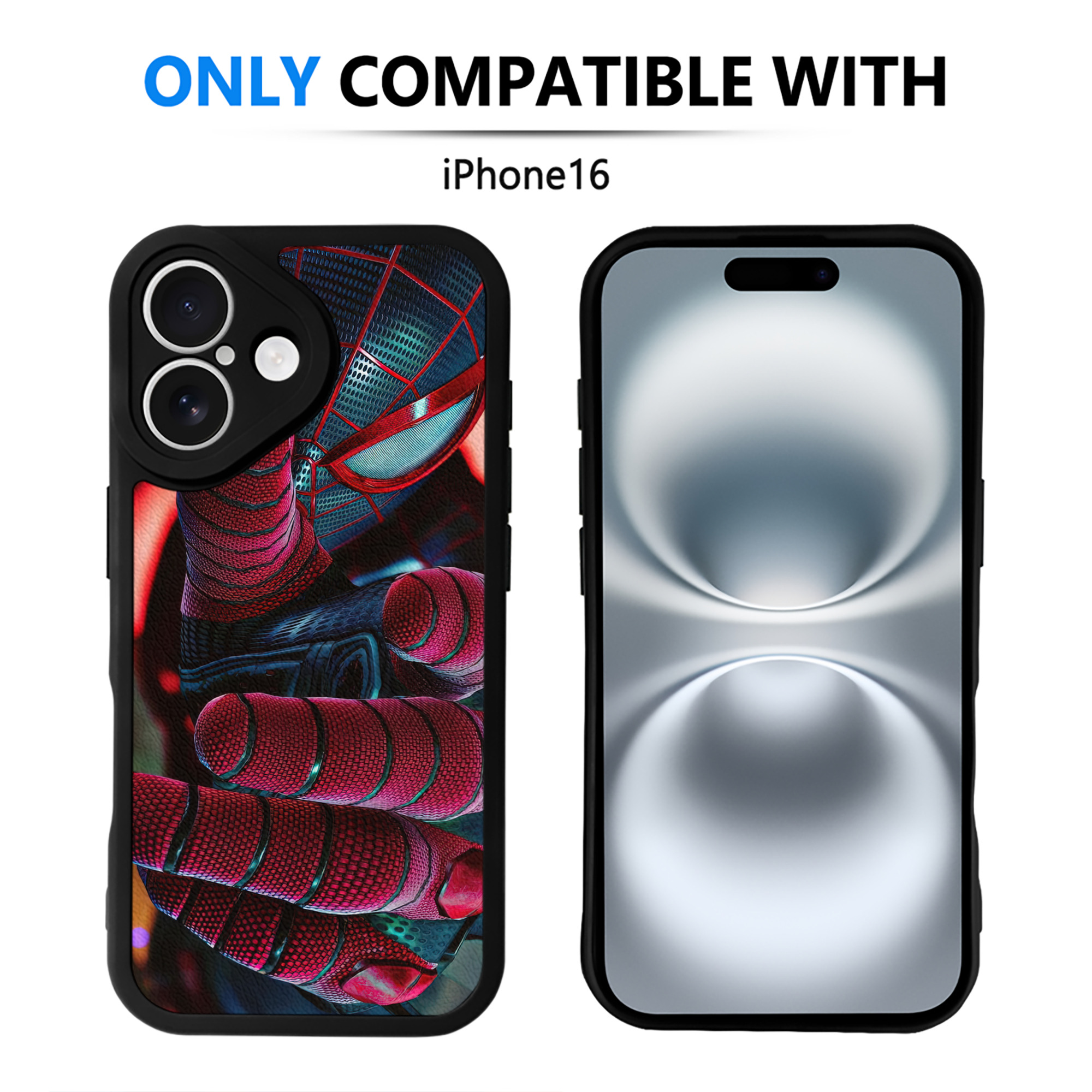 Spider Man スパイダーマン 【iPhone 16シリーズ対応】シリコンスマホケース（レザー調） 材質：シリコン